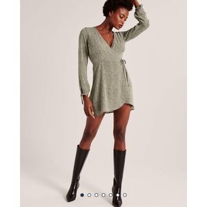 Abercrombie & Fitch Olive Green Wrap Dress